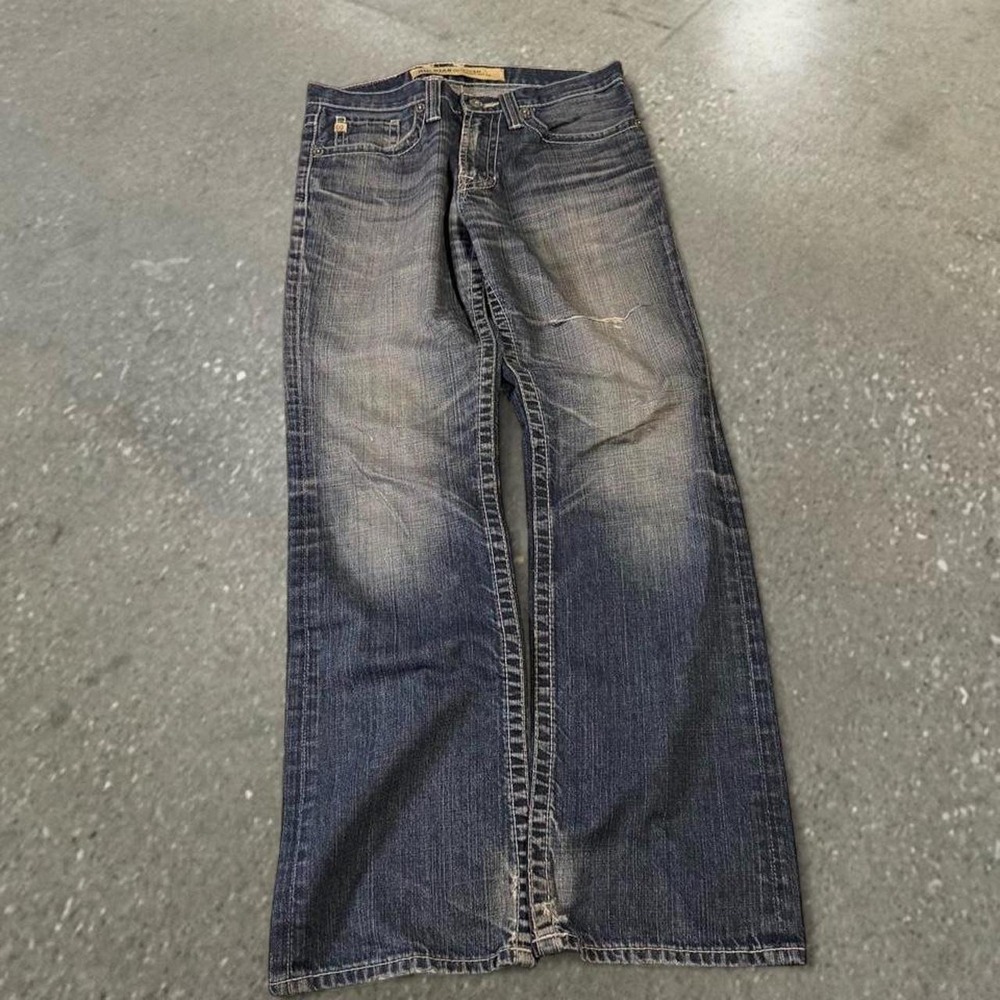 Big Star Pioneer Blue Faded Bootcut Jeans Mens 31R Y2K Denim